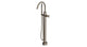 Flatiron One Handle Floor Mount Gooseneck Bath Trim with Hand Shower and Linear Cross Handle in Antique Nickel