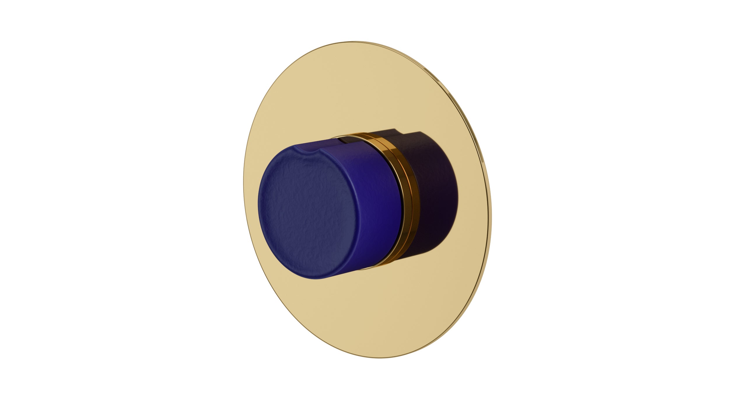 Foundry One Handle Wall Mount Shower Trim with Groove Ceramic Knob Handle in Polished Brass