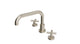 Contour Two Handle Deck Mount Squaretop Bath Trim with Soft Cross Handles in Satin Nickel