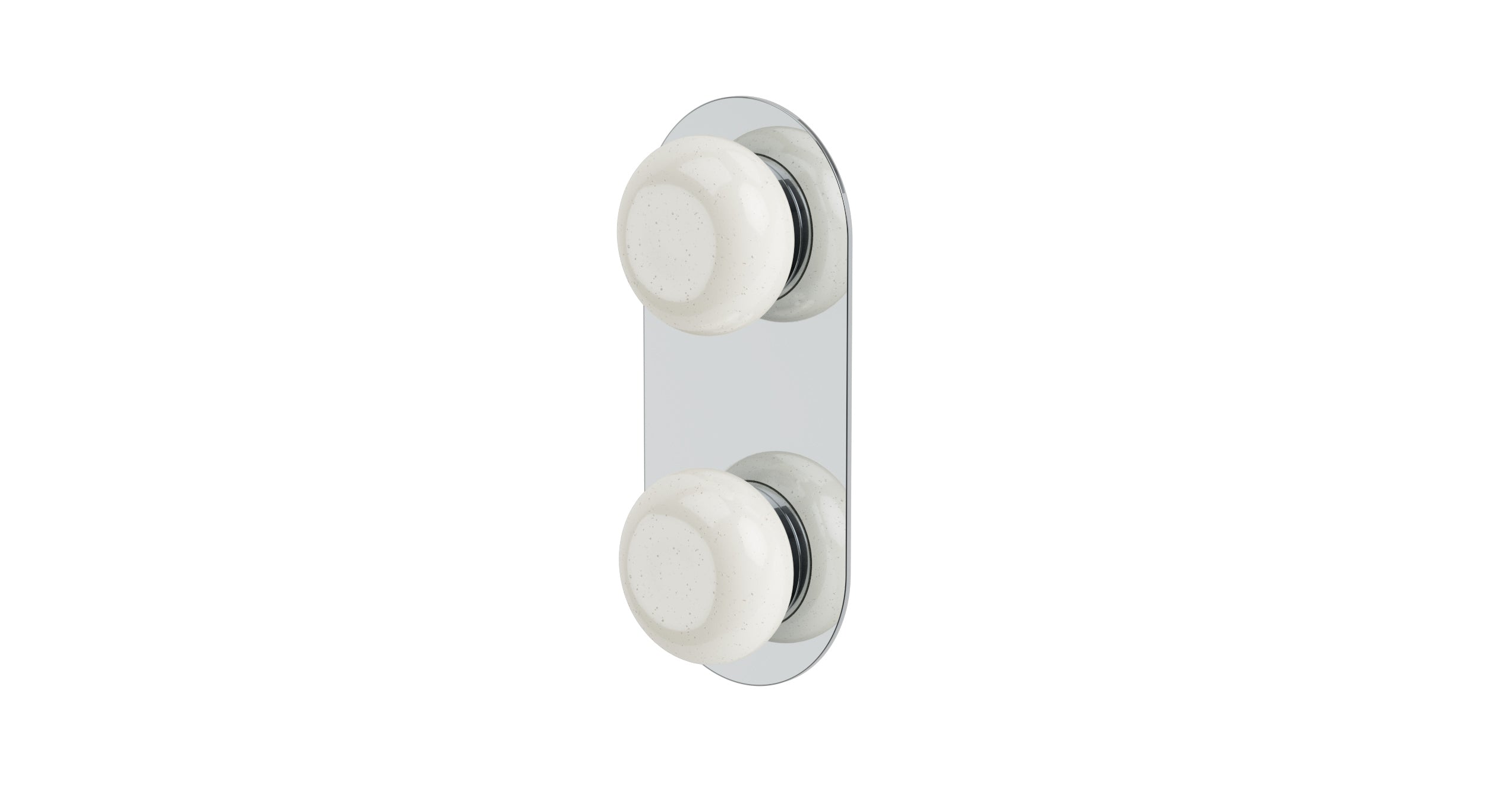 Foundry Two Handle Wall Mount Shower Trim with Pebble Ceramic Knob Handles in Polished Chrome