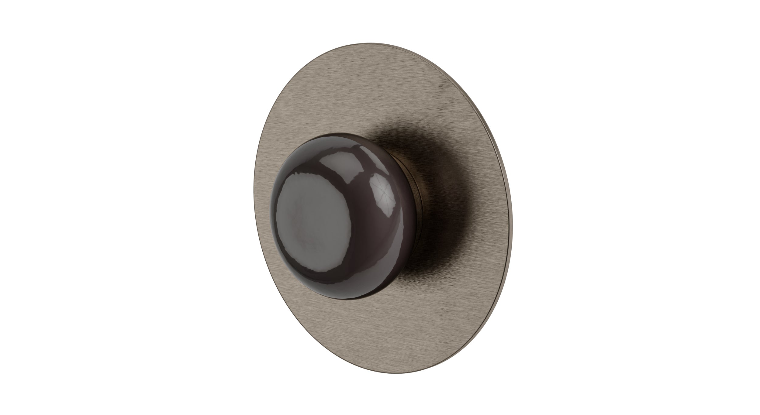 Foundry One Handle Wall Mount Shower Trim with Pebble Ceramic Knob Handle in Antique Nickel