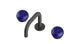 Foundry Two Handle Deck Mount Squaretop Lavatory Faucet with Pebble Ceramic Knob Handles in Blackened Nickel