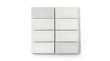 2x4 Straight Set Sheeted Original Ceramic Mosaic Tile in Frost Gloss