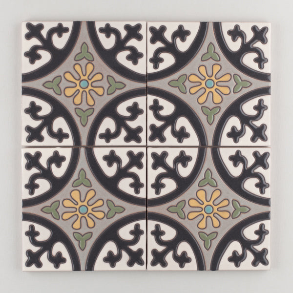 6x6 Handpainted Sample Lugo  in Neutral Motif