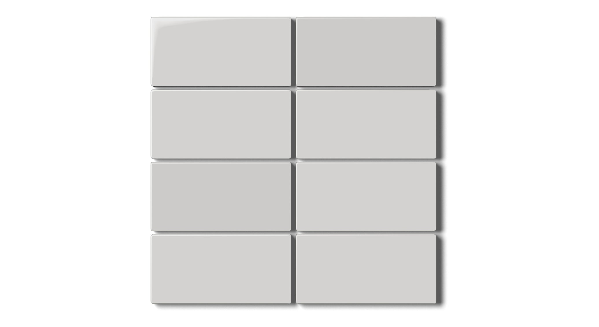 2x4 Straight Set Sheeted Natural Press Ceramic Mosaic Tile in Cloud Cover Gloss