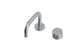 Foundry One Handle Deck Mount Squaretop Lavatory Faucet with Barrel Knob Handle in Satin Chrome