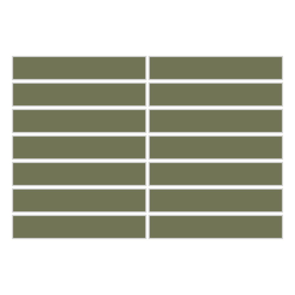 1x6 Straight Set Sheeted Original Ceramic Mosaic Tile in Peabody Matte