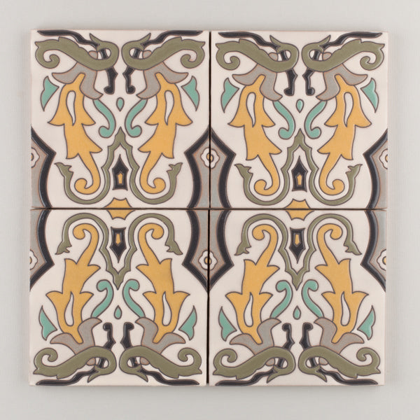6x6 Handpainted Tile Old California #9 in Neutral Motif