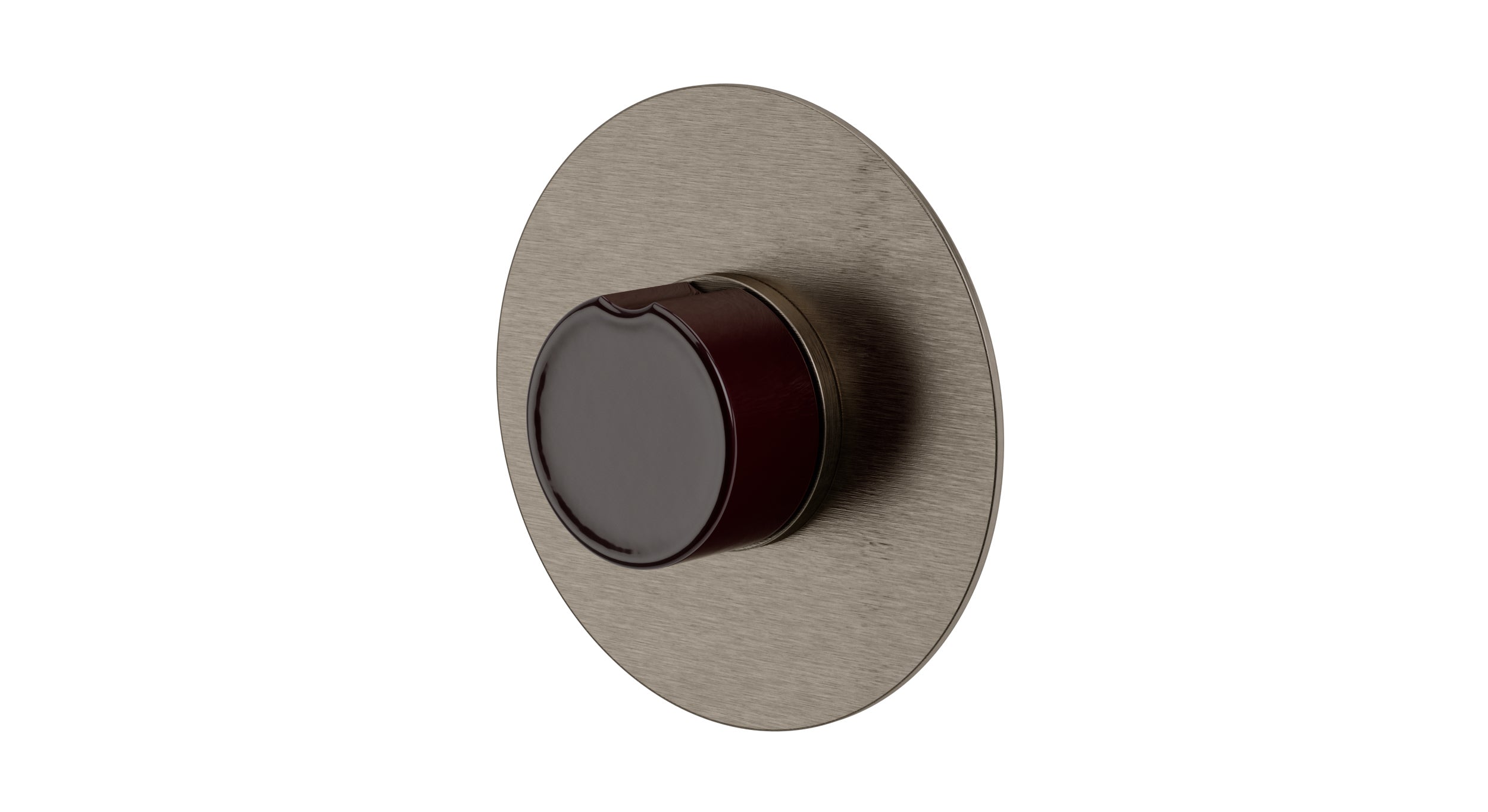Foundry One Handle Wall Mount Shower Trim with Groove Ceramic Knob Handle in Antique Nickel