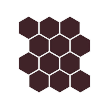 2" Hexagon Sheeted Original Ceramic Mosaic Tile in Redwood
