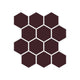 2" Hexagon Sheeted Original Ceramic Mosaic Tile in Redwood