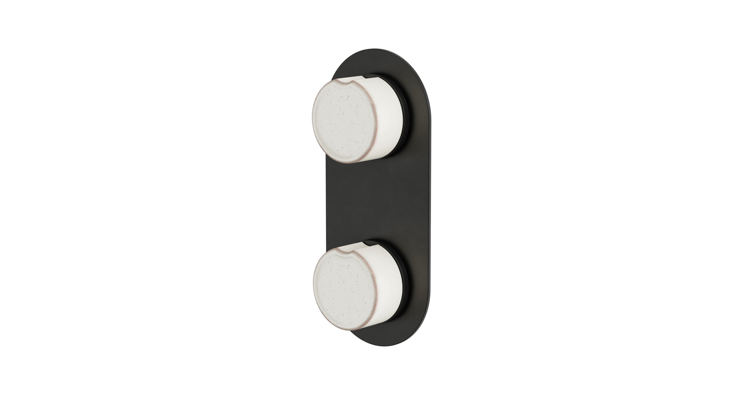 Foundry Two Handle Wall Mount Shower Trim with Groove Ceramic Knob Handles in Oil Rubbed Bronze