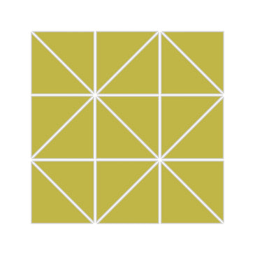 3" Triangle Sheeted - Quadrant Original Ceramic Mosaic Tile in Palm Tree Matte
