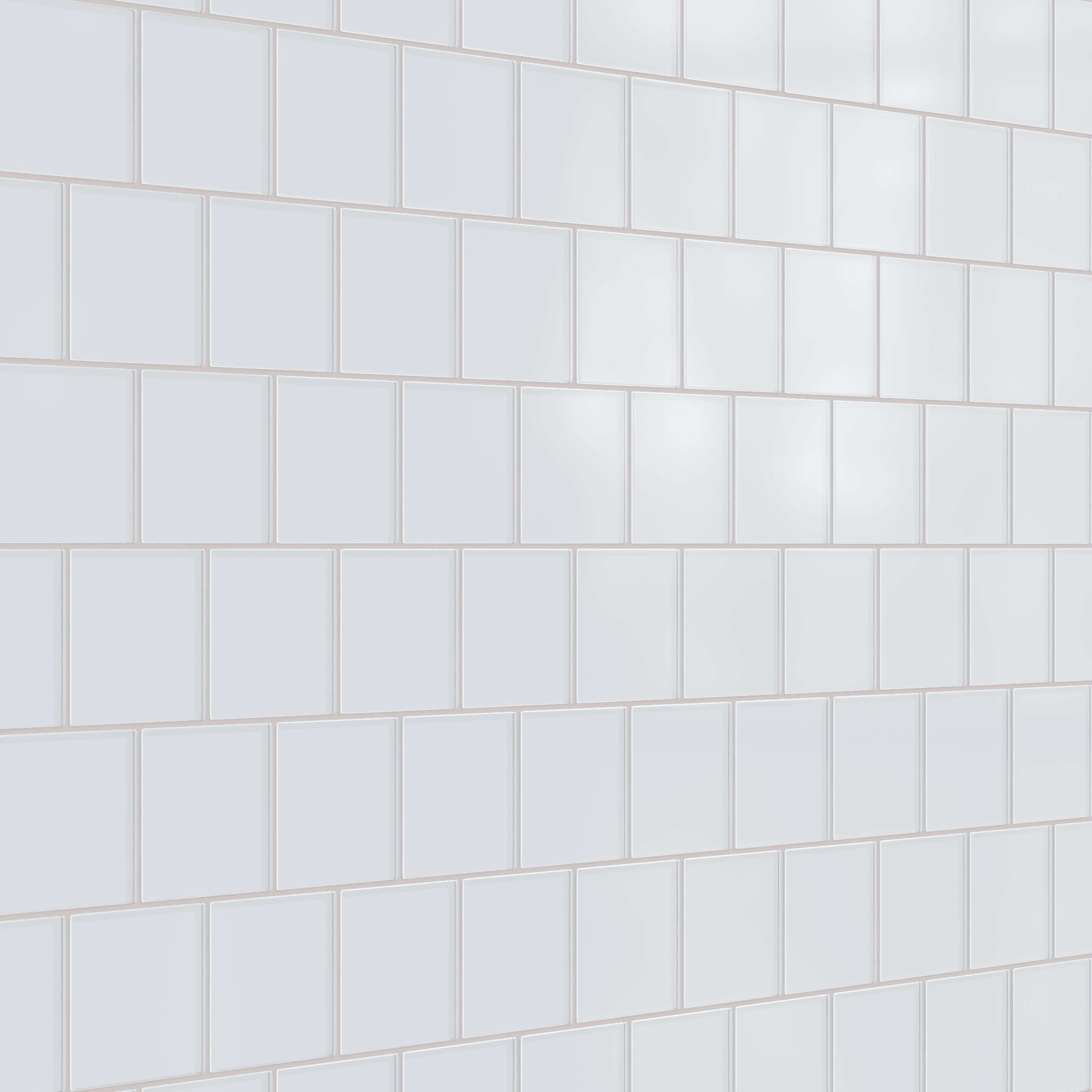 4x4 Glass Tile in Snowy Owl Matte