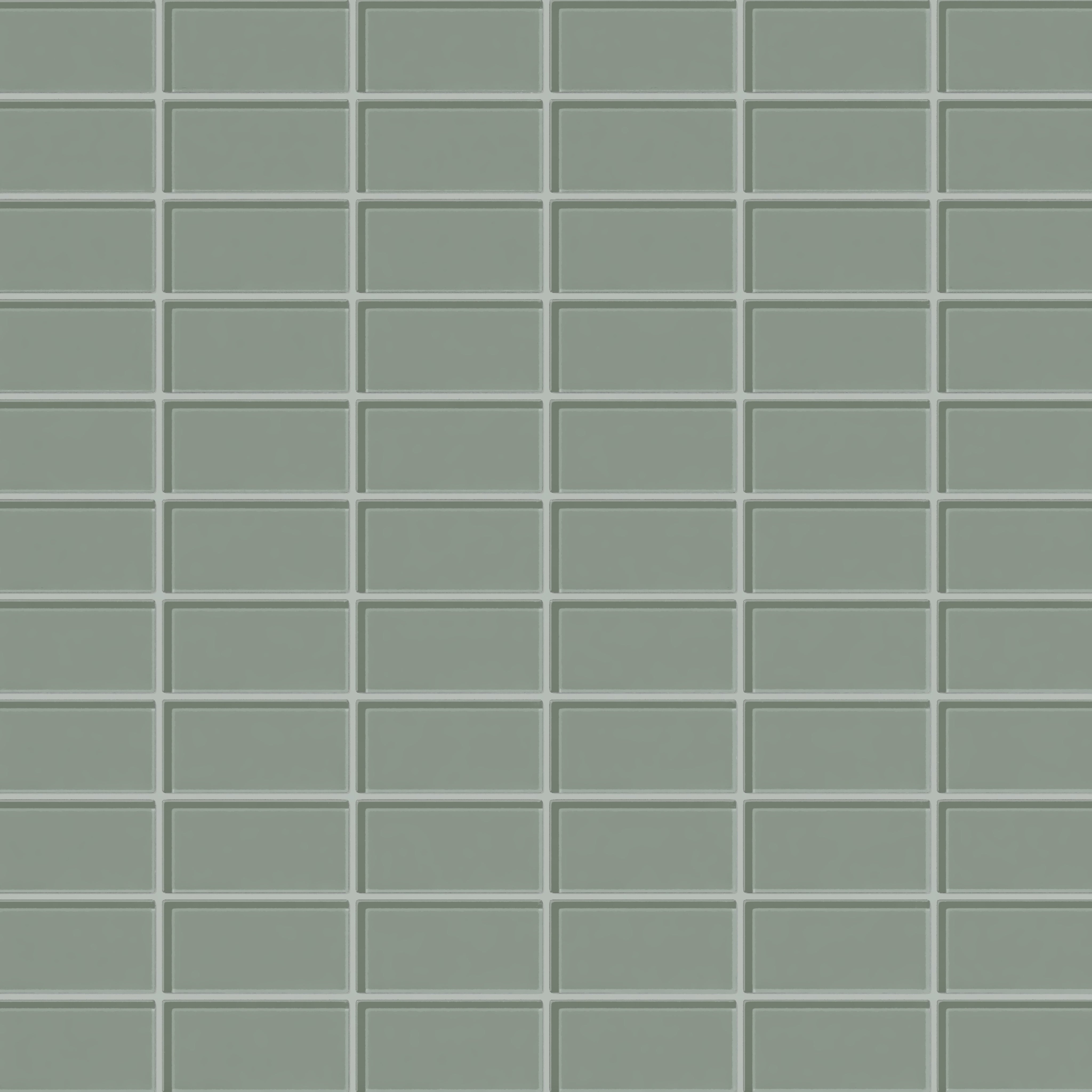 2x4 Straight Set Sheeted Glass Mosaic Tile in Hummingbird Gloss
