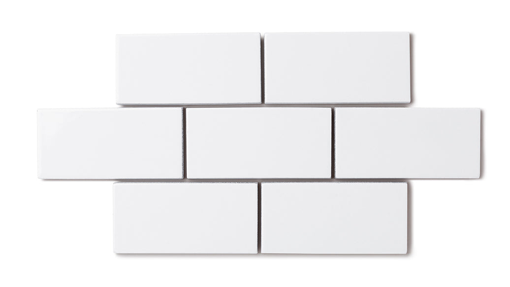 3x6 Natural Press Ceramic Tile in Gesso Gloss