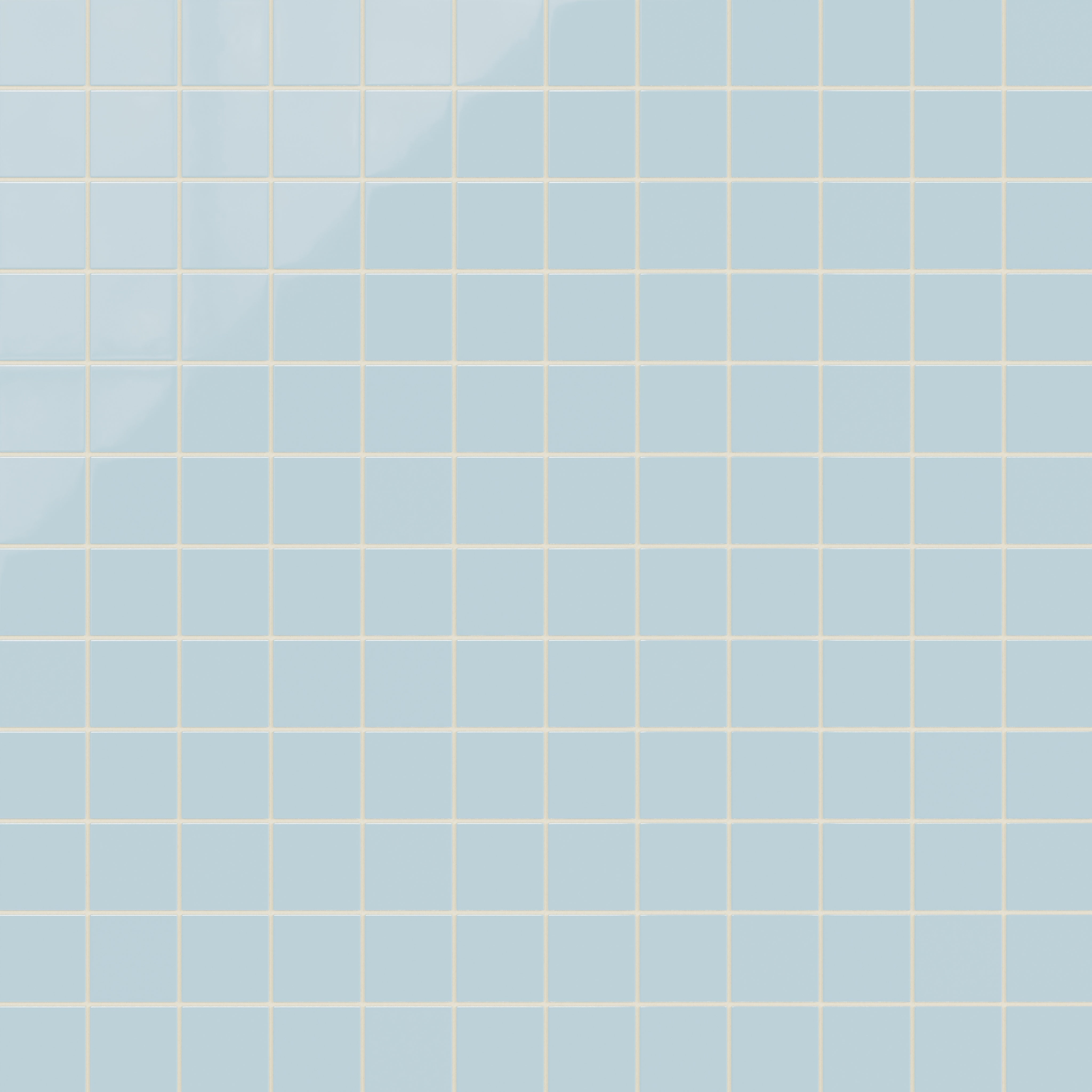 3x3 Straight Set Sheeted Natural Press Ceramic Mosaic Tile in Egyptian Blue Gloss