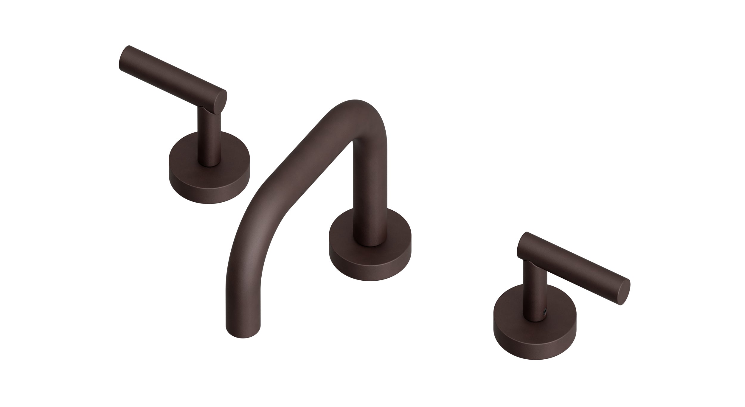 Contour Two Handle Deck Mount Squaretop Lavatory Faucet with Soft Lever Handles