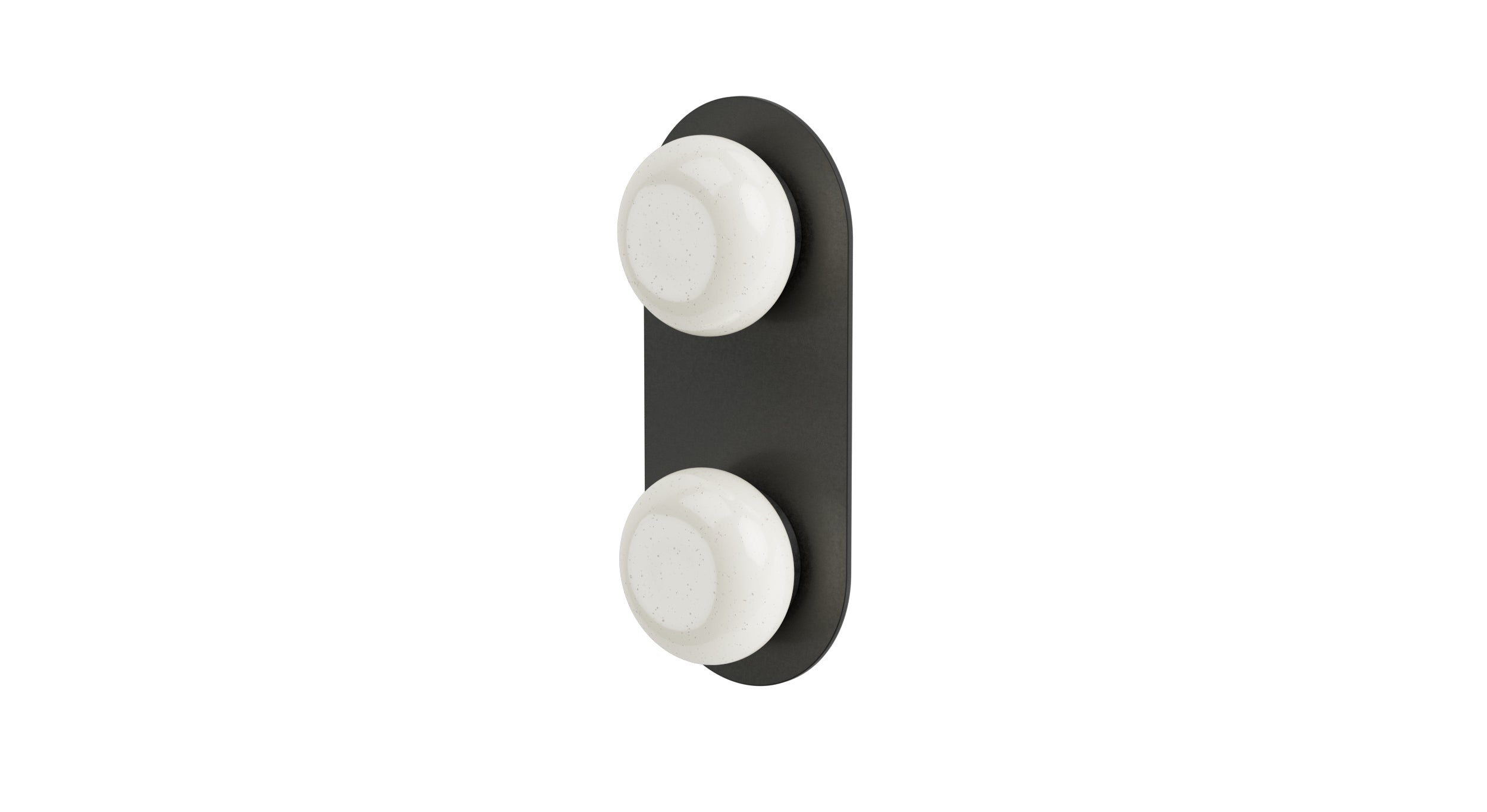 Foundry Two Handle Wall Mount Shower Trim with Pebble Ceramic Knob Handles in Blackened Nickel