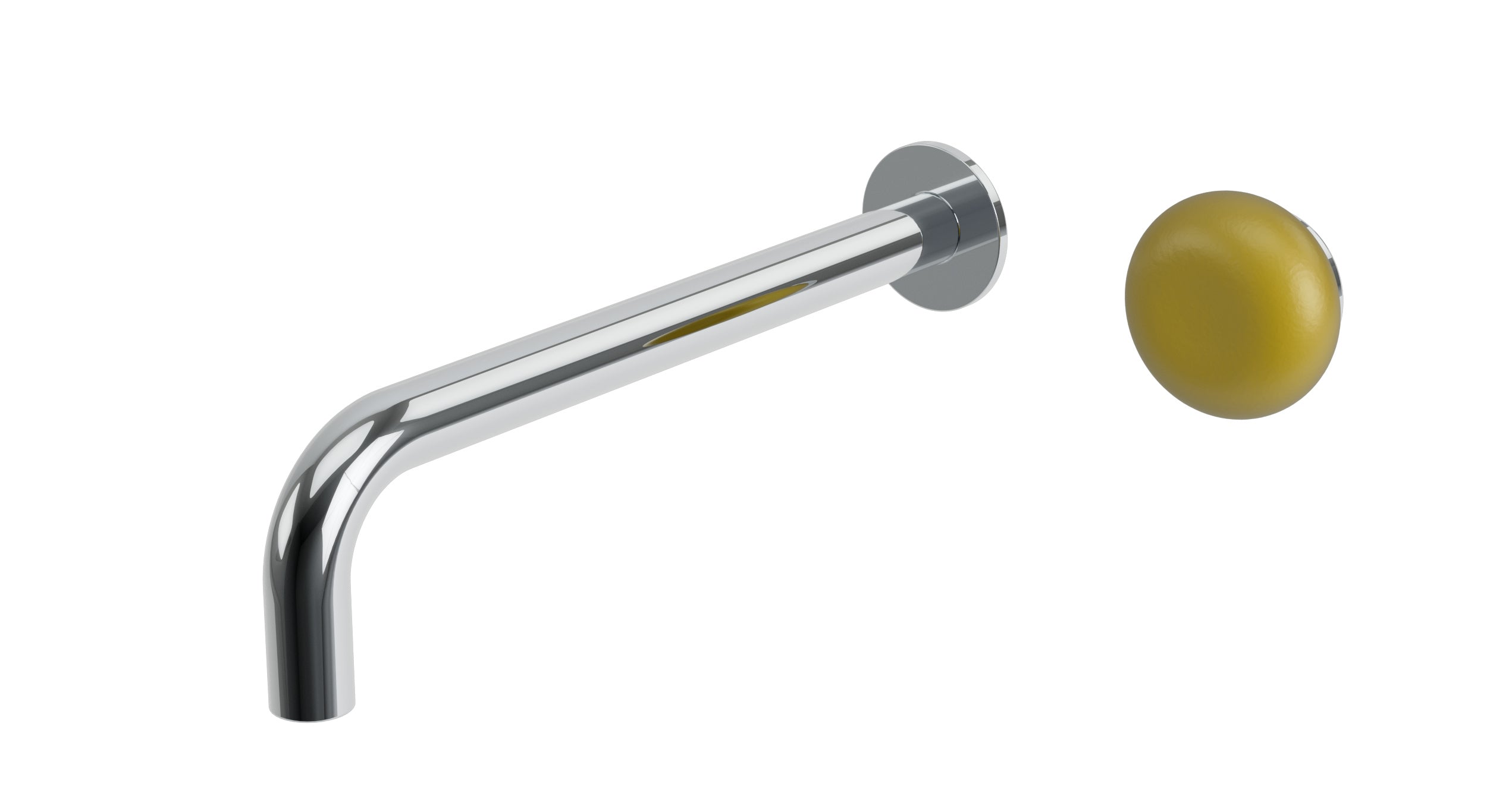 Foundry One Handle Wall Mount 10" Lavatory Faucet with Pebble Ceramic Knob Handle in Polished Chrome