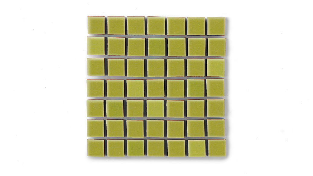 1x1 Straight Set Sheeted Original Ceramic Mosaic Tile in Palm Tree Gloss