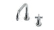 Emerson One Handle Deck Mount Squaretop Lavatory Faucet with Classic Cross Handle in Polished Chrome
