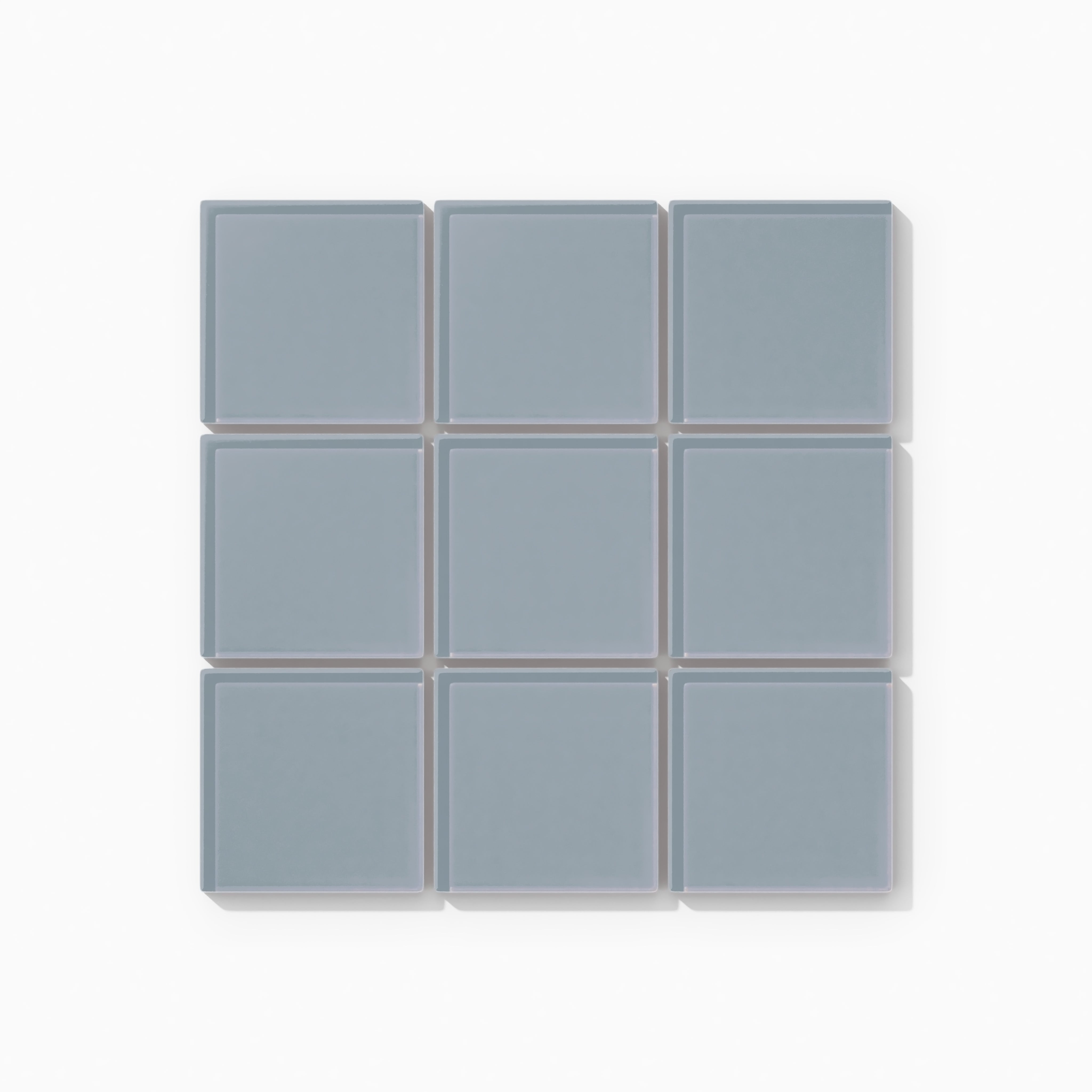 3x3 Straight Set Sheeted Glass Mosaic Tile in Pinyon Jay Gloss