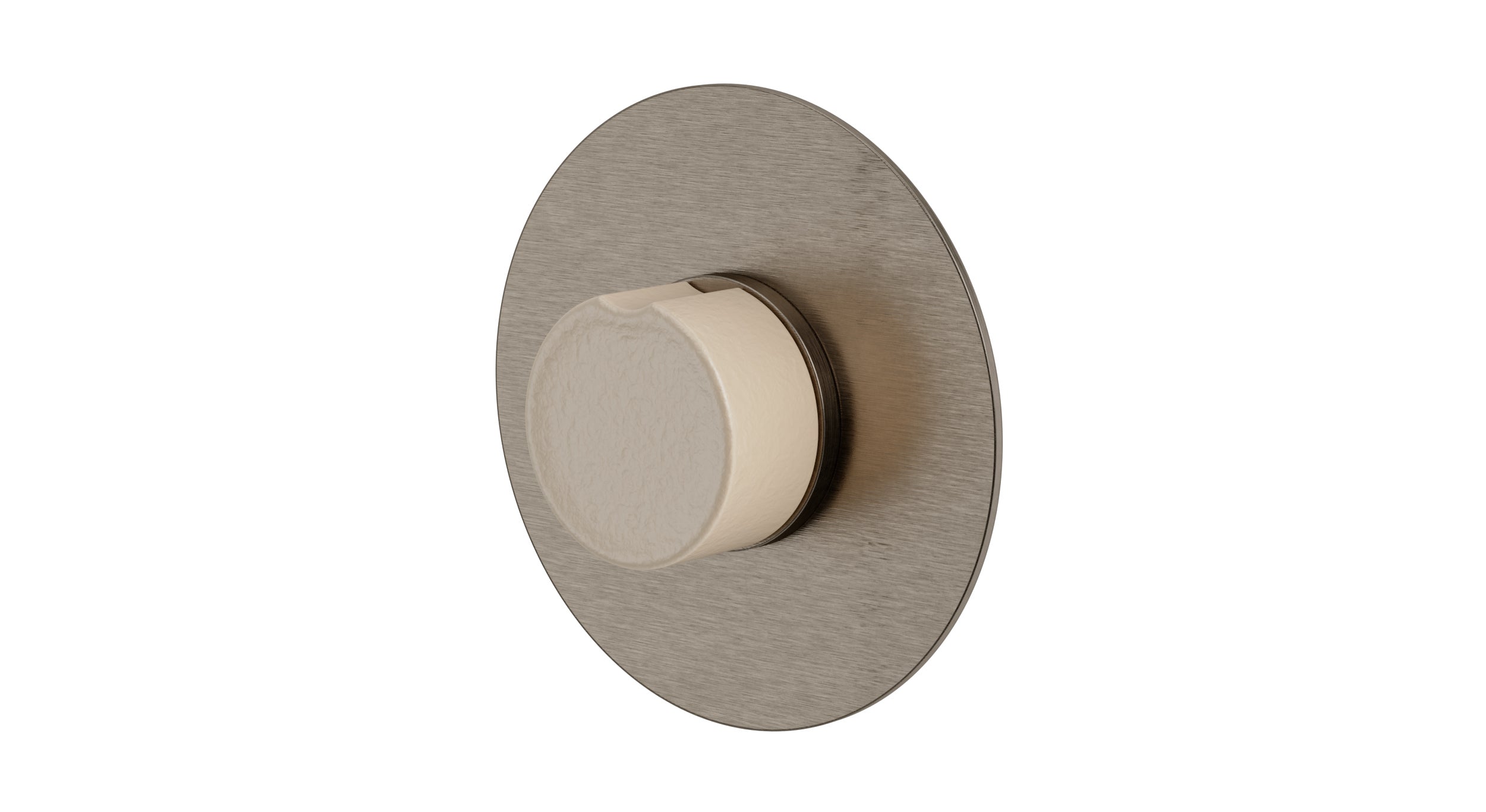 Foundry One Handle Wall Mount Shower Trim with Groove Ceramic Knob Handle in Antique Nickel
