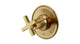 Emerson One Handle Wall Mount Shower Trim with Classic Cross Handle in Satin Brass