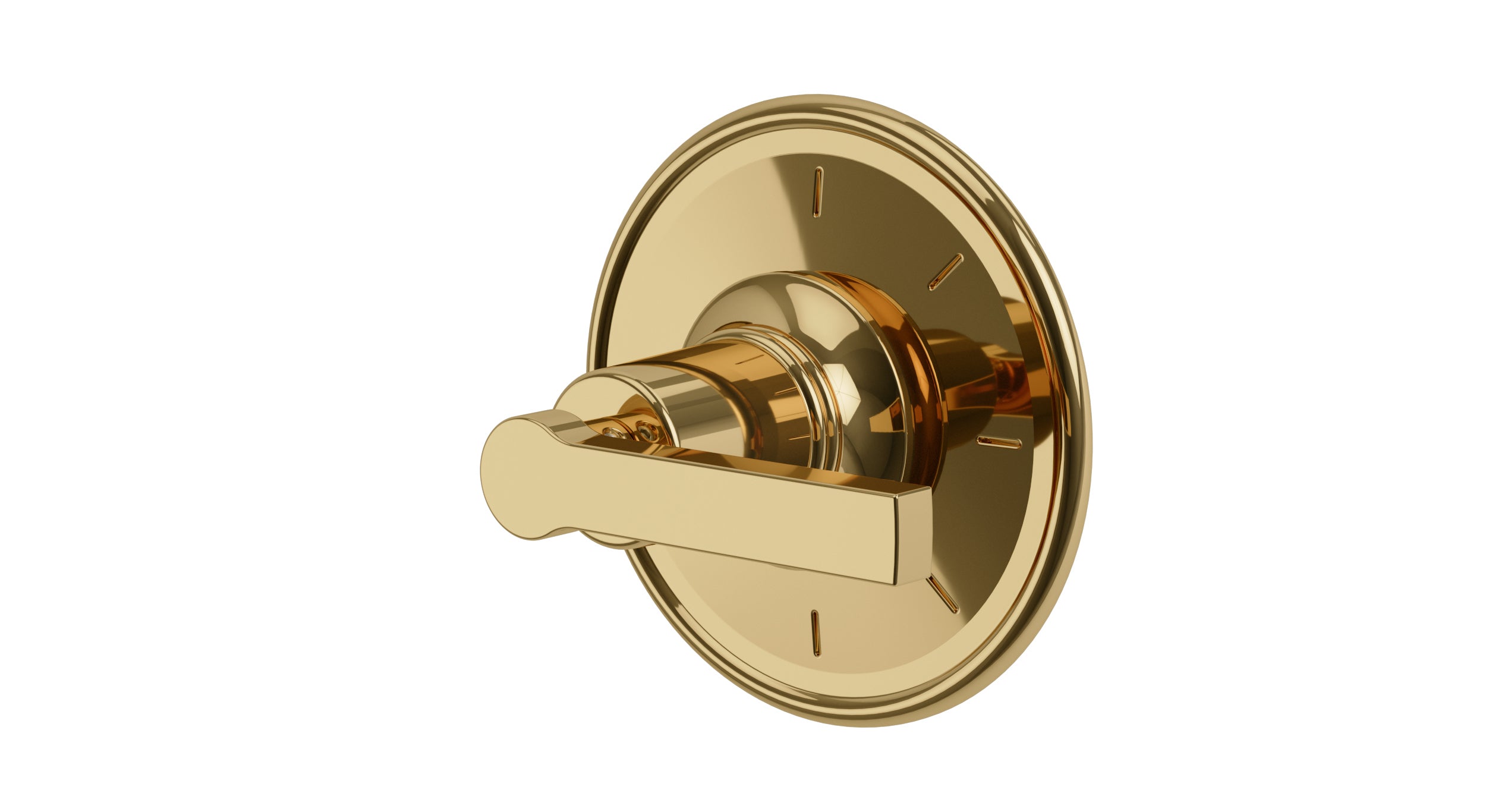 Emerson One Handle Wall Mount Shower Trim with Classic Lever Handle in Polished Brass