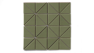 3" Triangle Sheeted - Quadrant Original Ceramic Mosaic Tile in Peabody Gloss