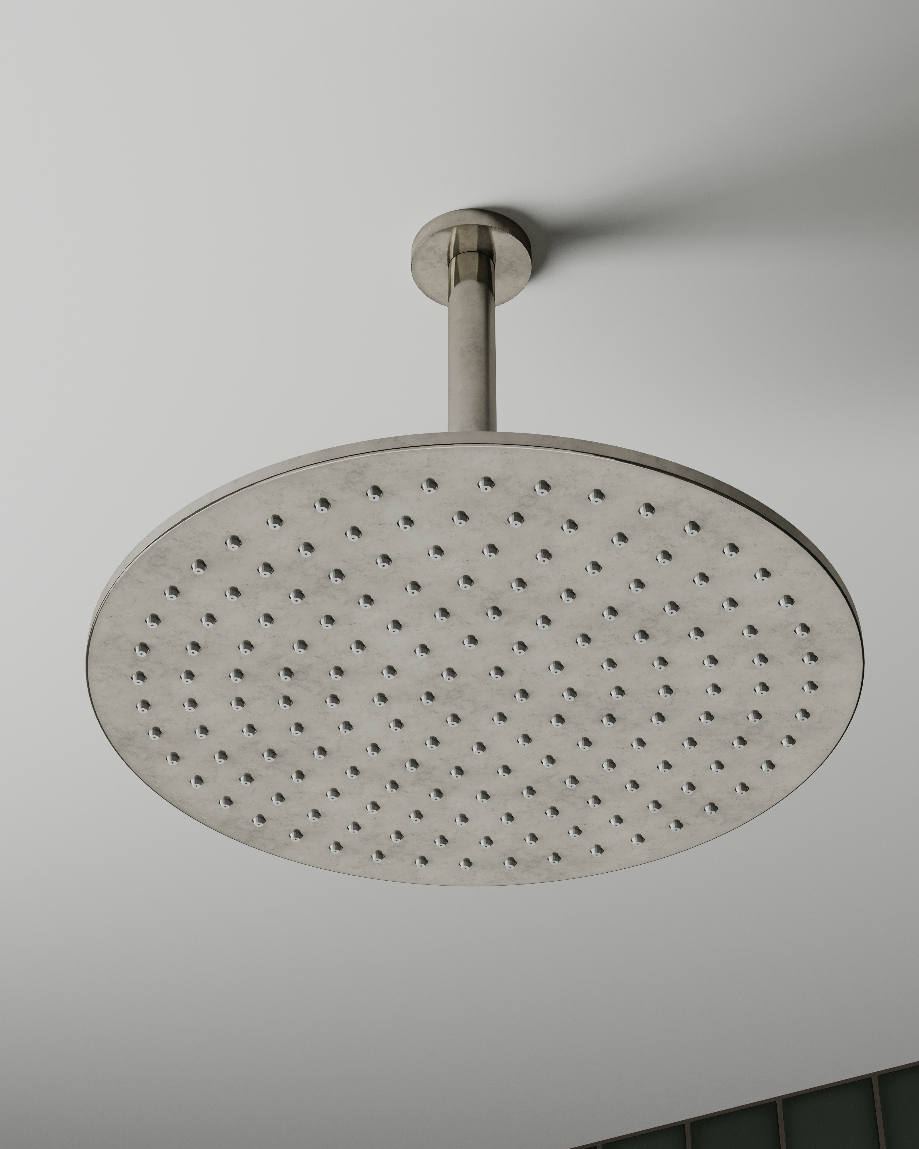 Shower 12" Flat Shower Head in French Nickel