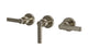 Flatiron Three Handle Wall Mount Bath Trim with Linear Lever Handles in French Nickel