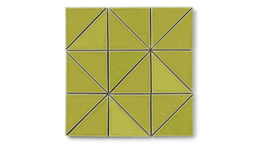 4" Triangle Original Ceramic Tile in Palm Tree Gloss