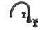 Emerson Two Handle Deck Mount Gooseneck Bath Trim with Defined Cross Handles in Oil Rubbed Bronze