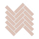 1x4 Herringbone Sheeted Glass Mosaic Tile in Rosy Finch Matte