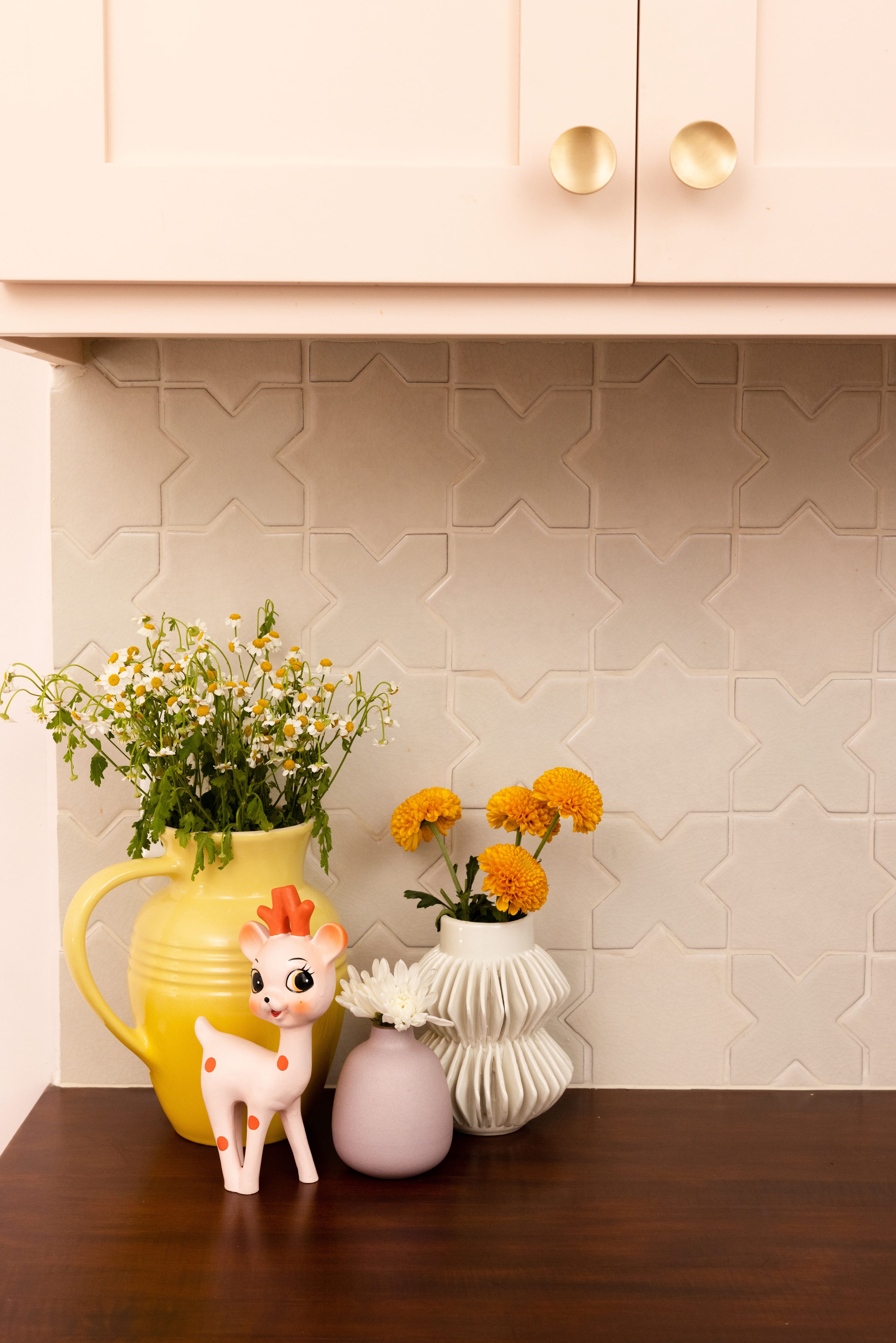 Mini Star & Cross Original Ceramic Tile in Frost Gloss