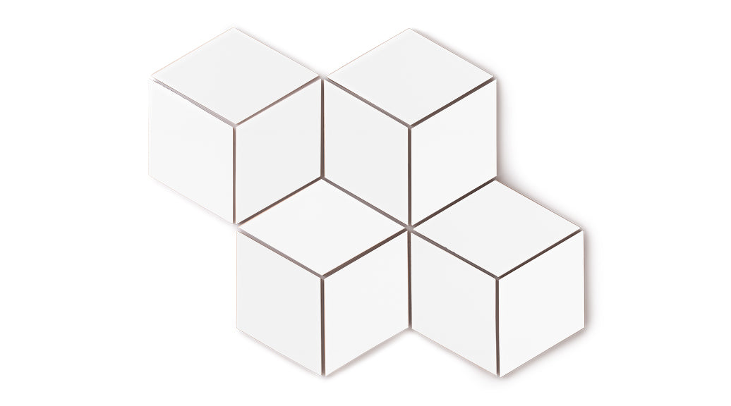 Large Diamond Original Ceramic Tile in Calcite Gloss