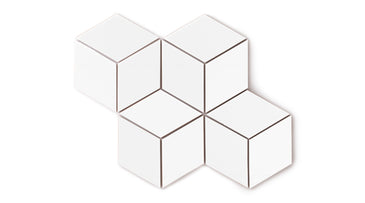 Large Diamond Original Ceramic Tile in Calcite Gloss
