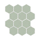 3" Hexagon Sheeted Original Ceramic Mosaic Tile in Rosemary Matte