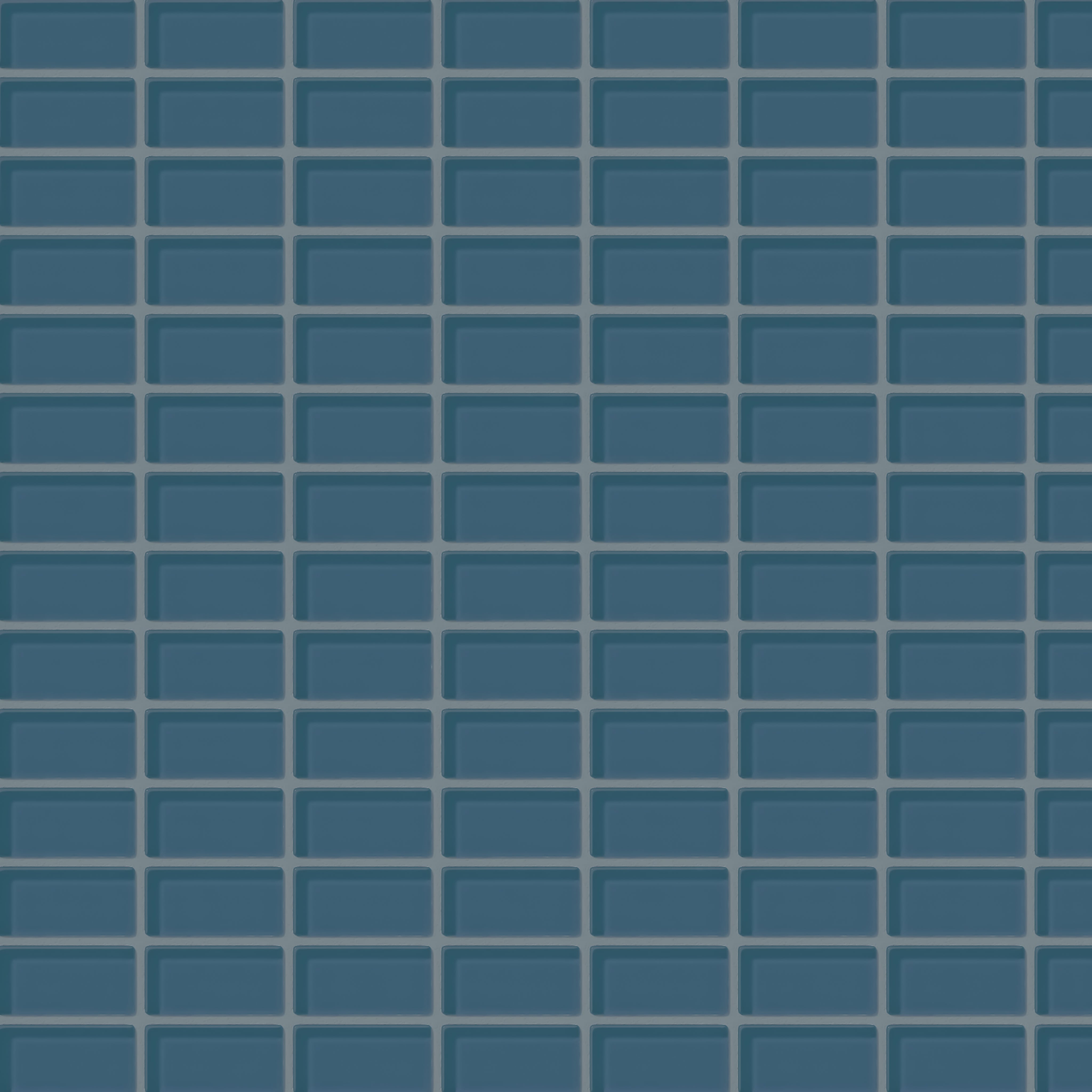 1x2 Straight Set Sheeted Glass Mosaic Tile in Blue Jay Gloss