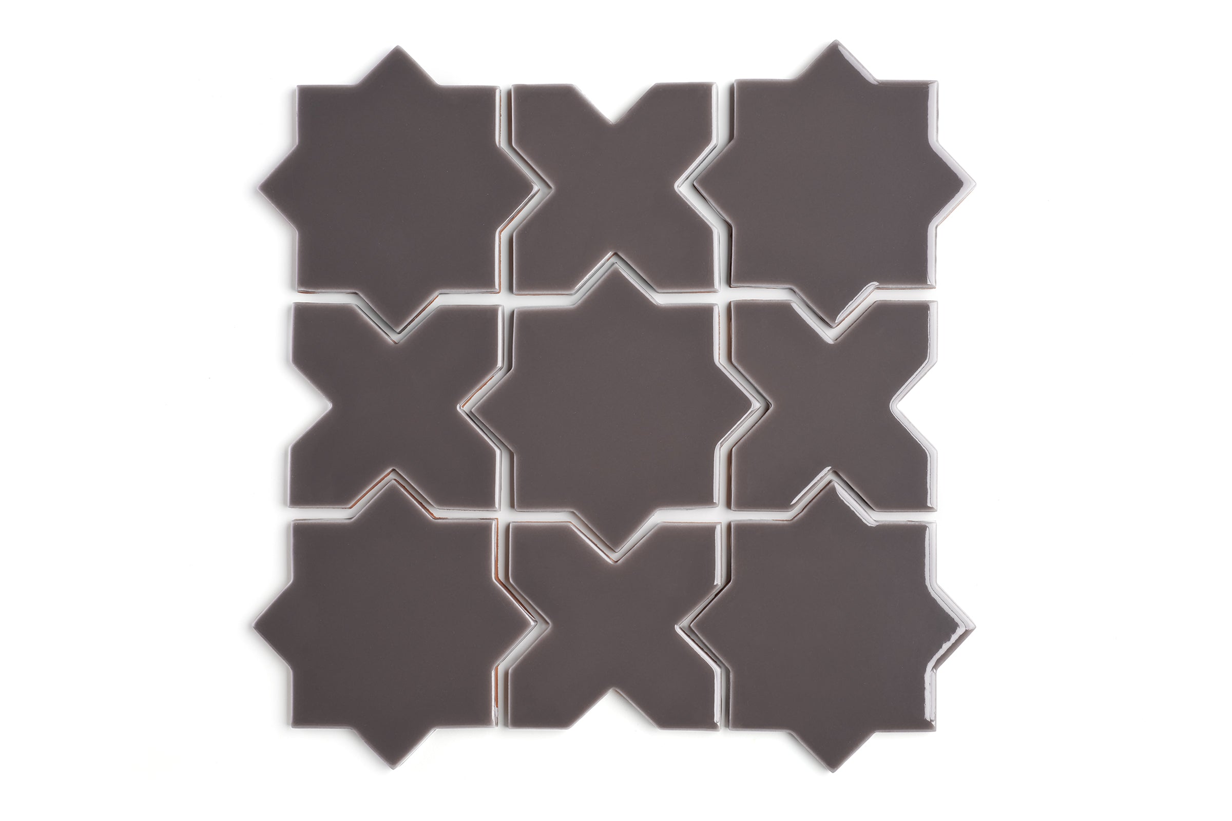 Mini Star & Cross Original Ceramic Tile in Kalamata Gloss