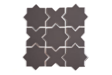 Mini Star & Cross Original Ceramic Tile in Kalamata Gloss