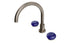 Foundry Two Handle Deck Mount Gooseneck Bath Trim with Pebble Ceramic Knob Handles in Antique Nickel