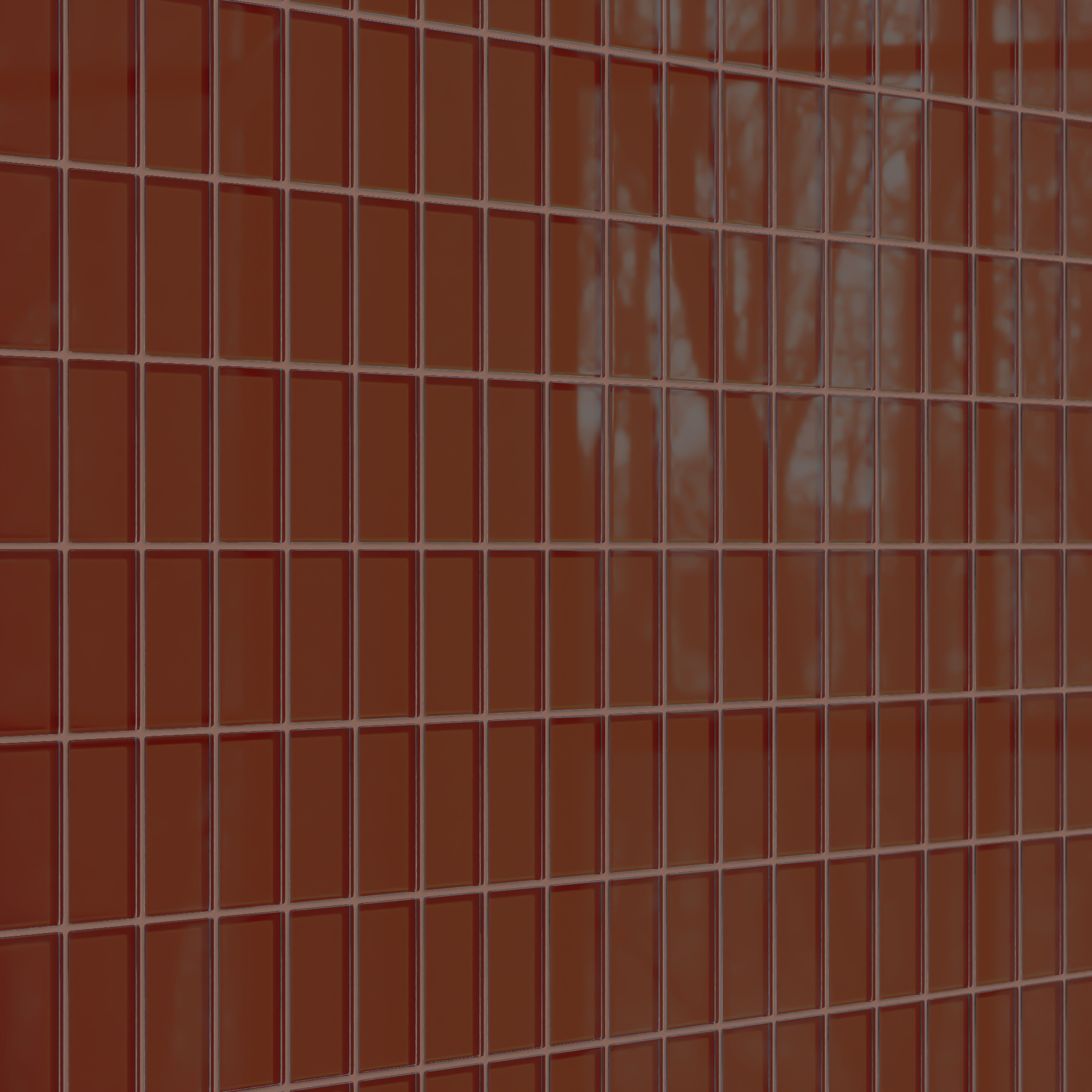 2x4 Straight Set Sheeted Glass Mosaic Tile in Pheasant Gloss