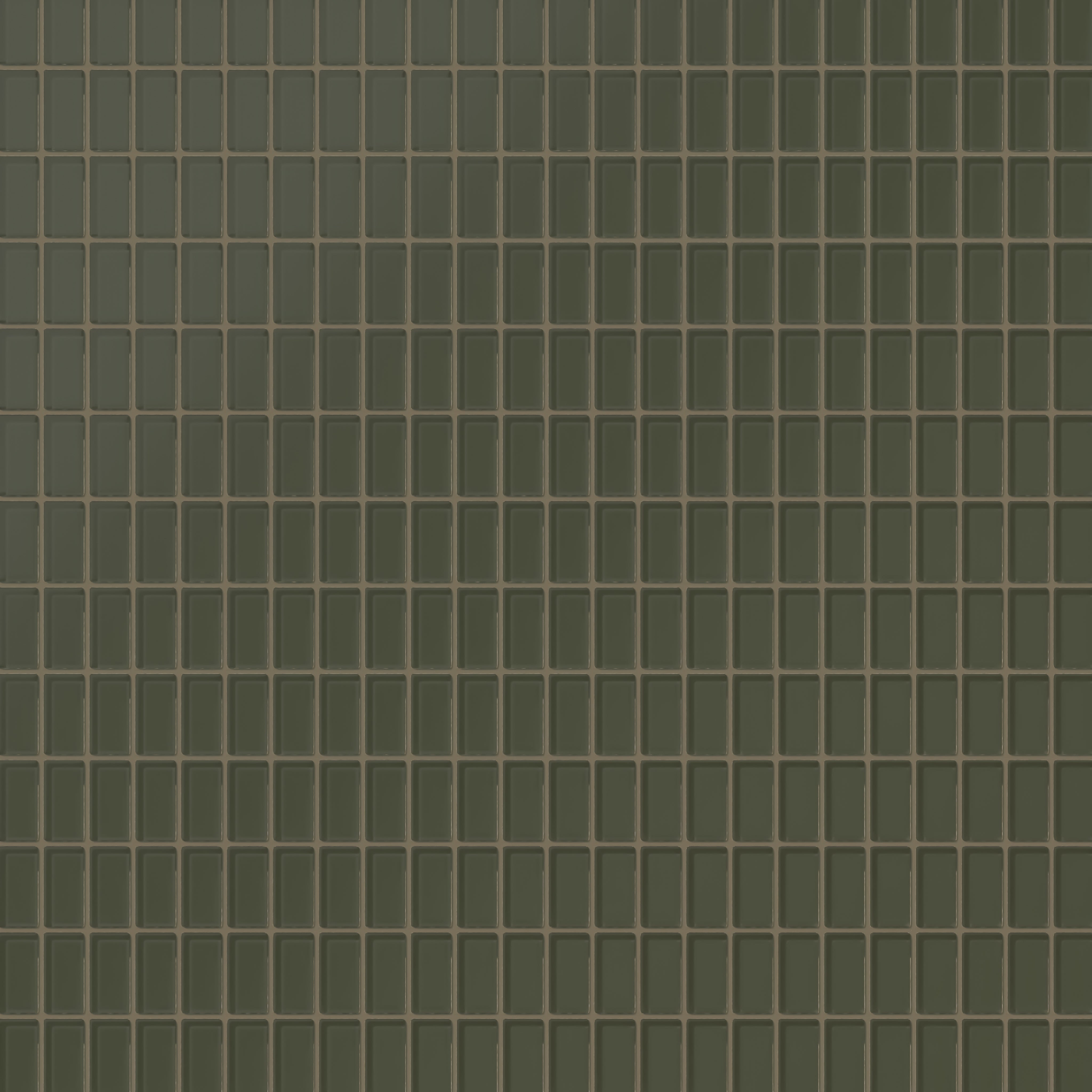 1x2 Straight Set Sheeted Glass Mosaic Tile in Roadrunner Matte
