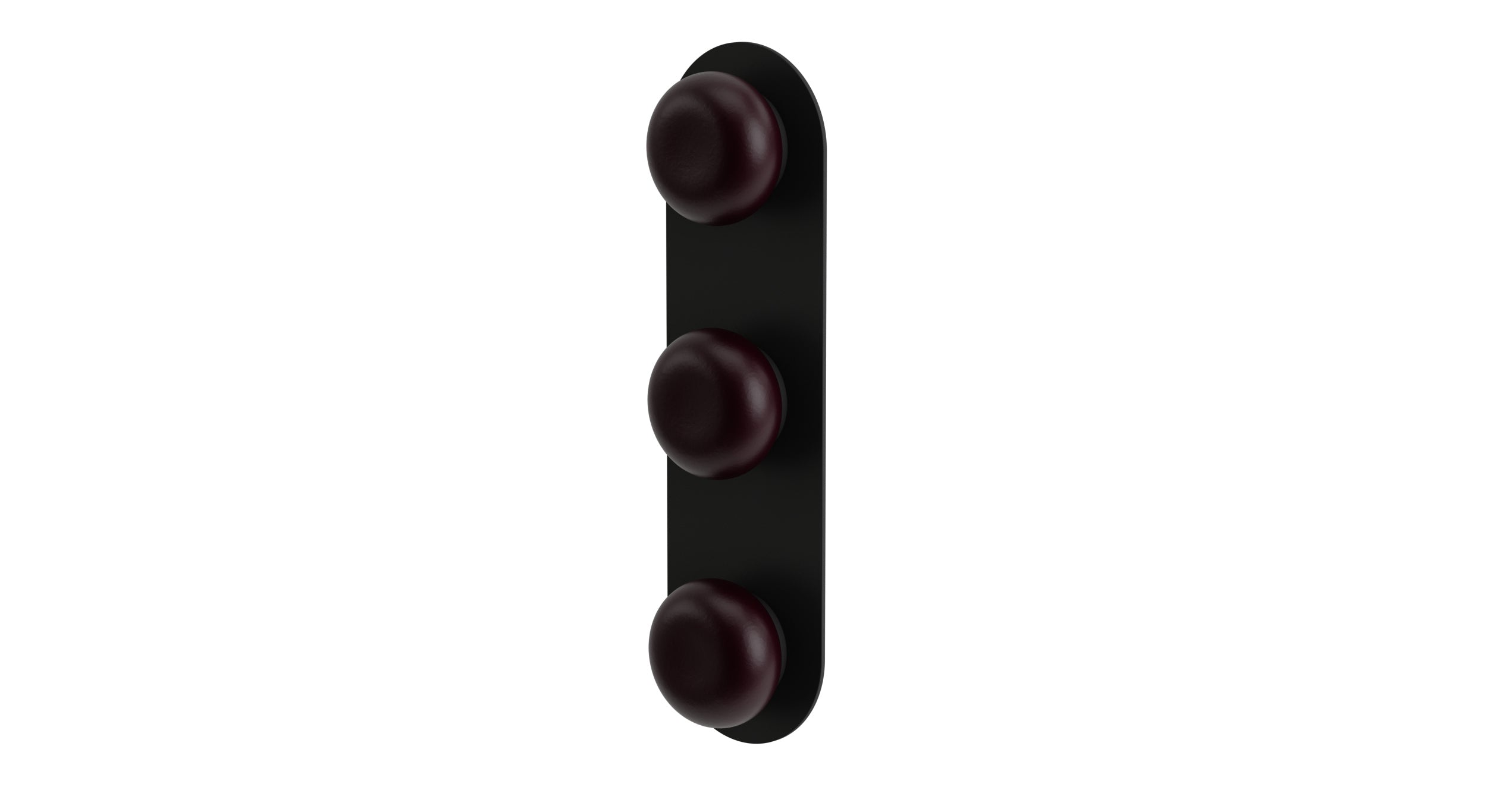Foundry Three Handle Wall Mount Shower Trim with Pebble Ceramic Knob Handles in Matte Black