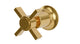 Emerson One Handle Wall Mount Diverter/Volume Control Shower Trim with Defined Cross Handle in French Brass