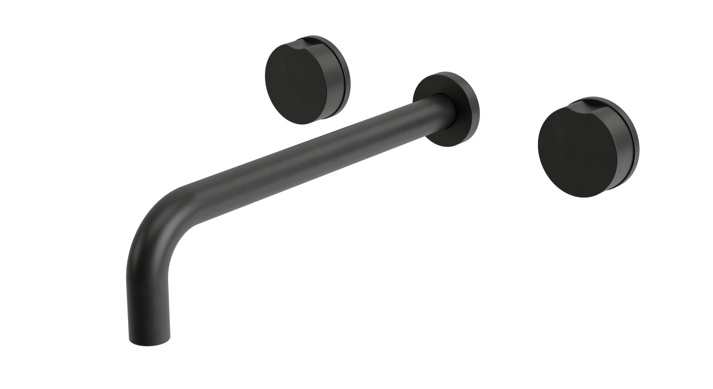 Foundry Two Handle Wall Mount 12" Lavatory Faucet with Barrel Knob Handles in Oil Rubbed Bronze