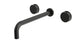 Foundry Two Handle Wall Mount 12" Lavatory Faucet with Barrel Knob Handles in Oil Rubbed Bronze